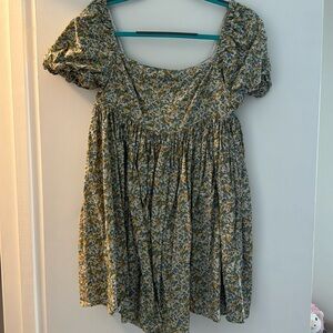 Babydoll Floral Puff Sleeve Dress